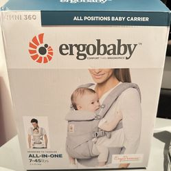 Ergobaby All Carry Positions Breathable Mesh Baby Carrier with Enhanced Lumbar Support & Airflow (7-45 Lb), Omni Breeze, Pearl Grey