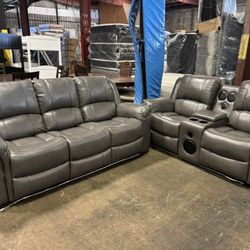Leather Recliner Sofa & Loveseat. 🚚WE DELIVER🚚