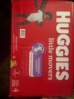 Huggies Little Movers Size 4 Diapers 120 Count