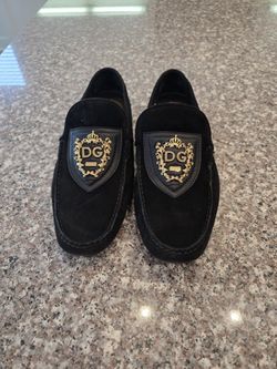 Dolce & Gabbana Black Suede Driver's Loafer Shoes
