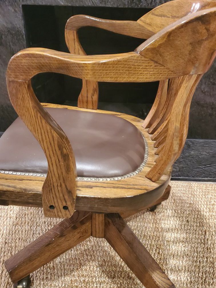 Vintage Oak Desk Chair