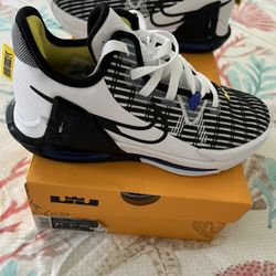 NIKE LEBRON WITNESS VI WHITE/BLCK-PERSIAN VIOLET [CZ4052 100] US MENS SIZE 7.5