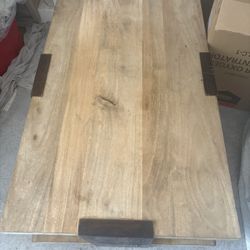 Custom Butchers Block And Steel Coffee Table