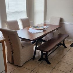 Beautiful Heavy Walnut Dining Set