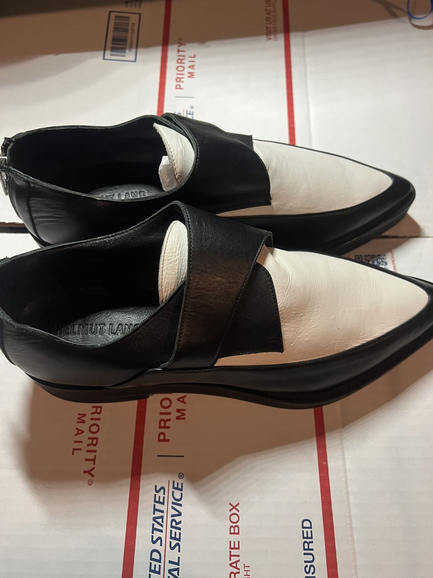 New Helmut Lang Leather Schist Clean Creeper Slip On Loafer 