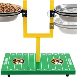 Pets First NCAA Goalpost Elevated Dog Feeder Stainless Steel & Adjustable Bowl