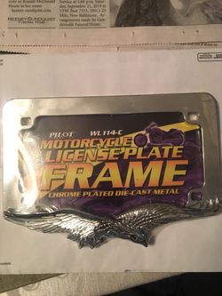 Pilot Motorcycle License plate frame (chrome plated)