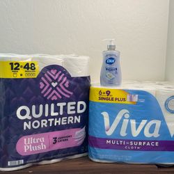 Quilted northern toilet paper viva paper towel bundle