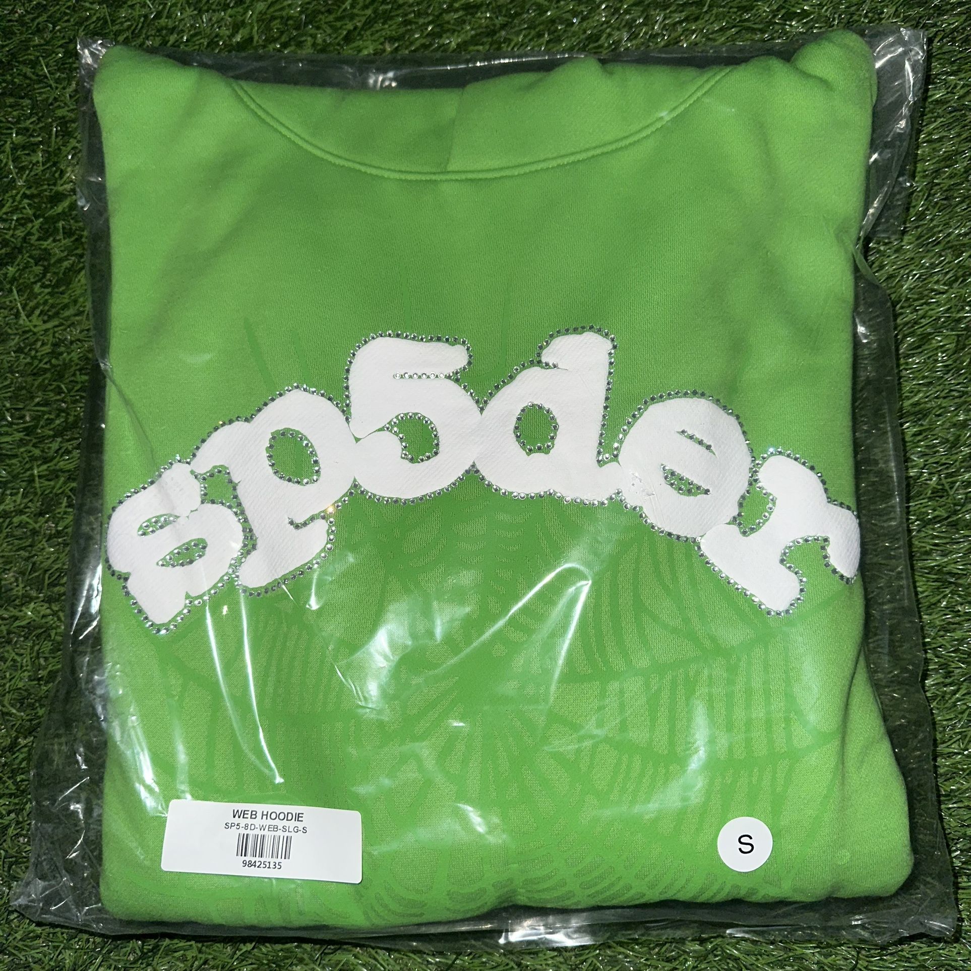 Sp5der Web Hoodie Slime Green Size Small Men’s Hooded Sweatshirt Spider Sweater Spyder V2 Hood