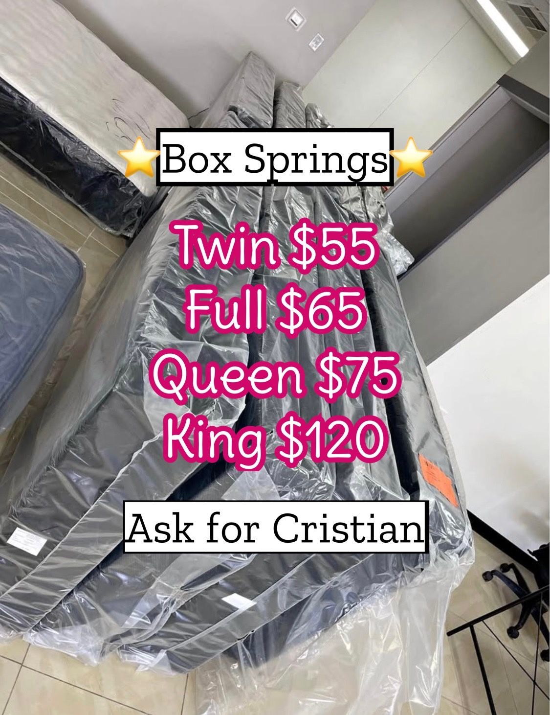 Box Springs Twin box Full box Queen box King box Bases para colchon Box spring