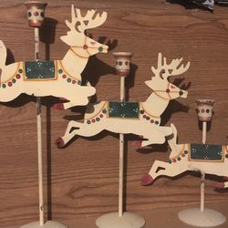 Vintage Metal Reindeer Candle Holders