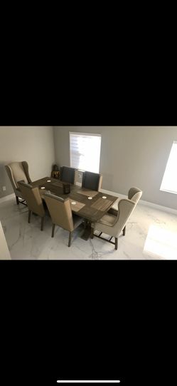 Wood Dining Room Table With 6 Chairs