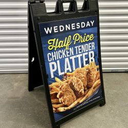 Signicade Deluxe A-Frame Sign Stands (Heavy Duty) Portable / Foldable / Double-Sided - 2 Available