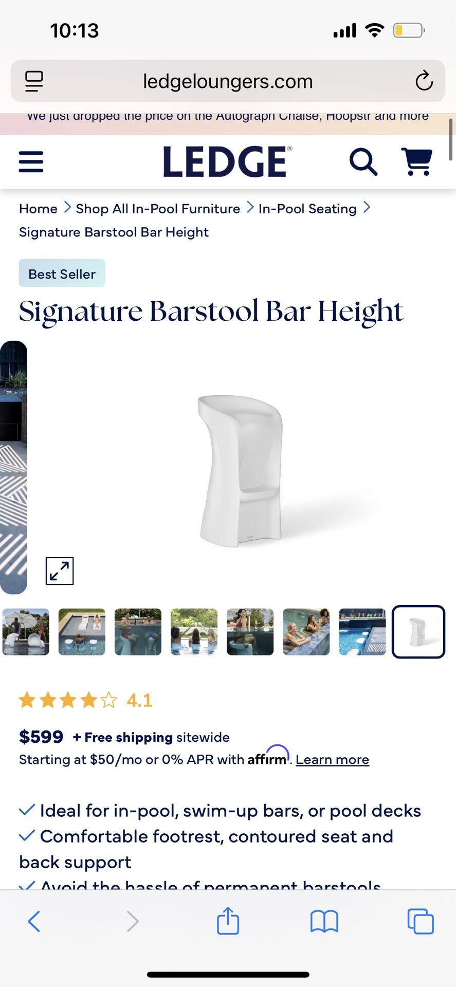 Ledge Lounger Bar Stool