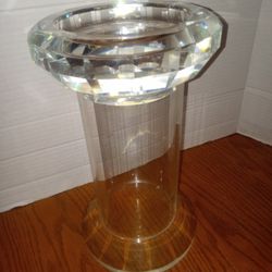 Rare Vintage Duncan Miller 10"+6" Prism Cut Crystal Piller Candle Holder $75  Firm 