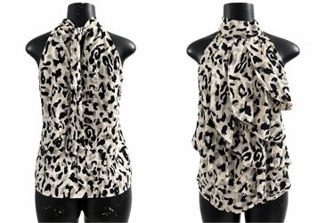 Cynthia rowley size small black grey and white print dress-shirt