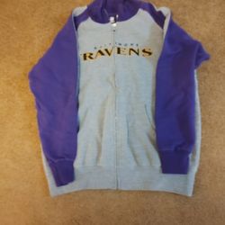 Baltimore Ravens Zip Up Sweatshirt/Jacket And Team Scarf 