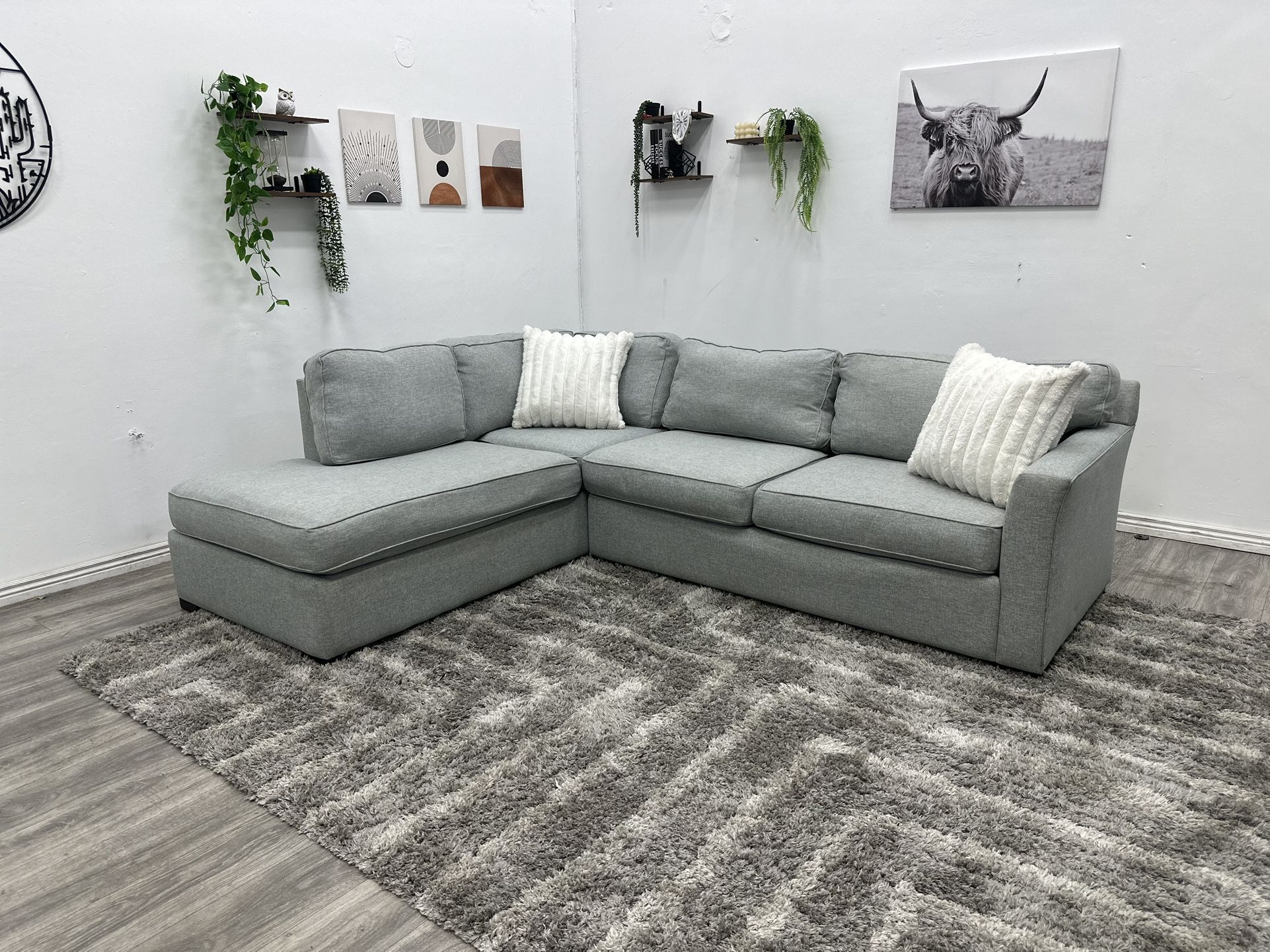 Grey Sectional Couch - Free Delivery