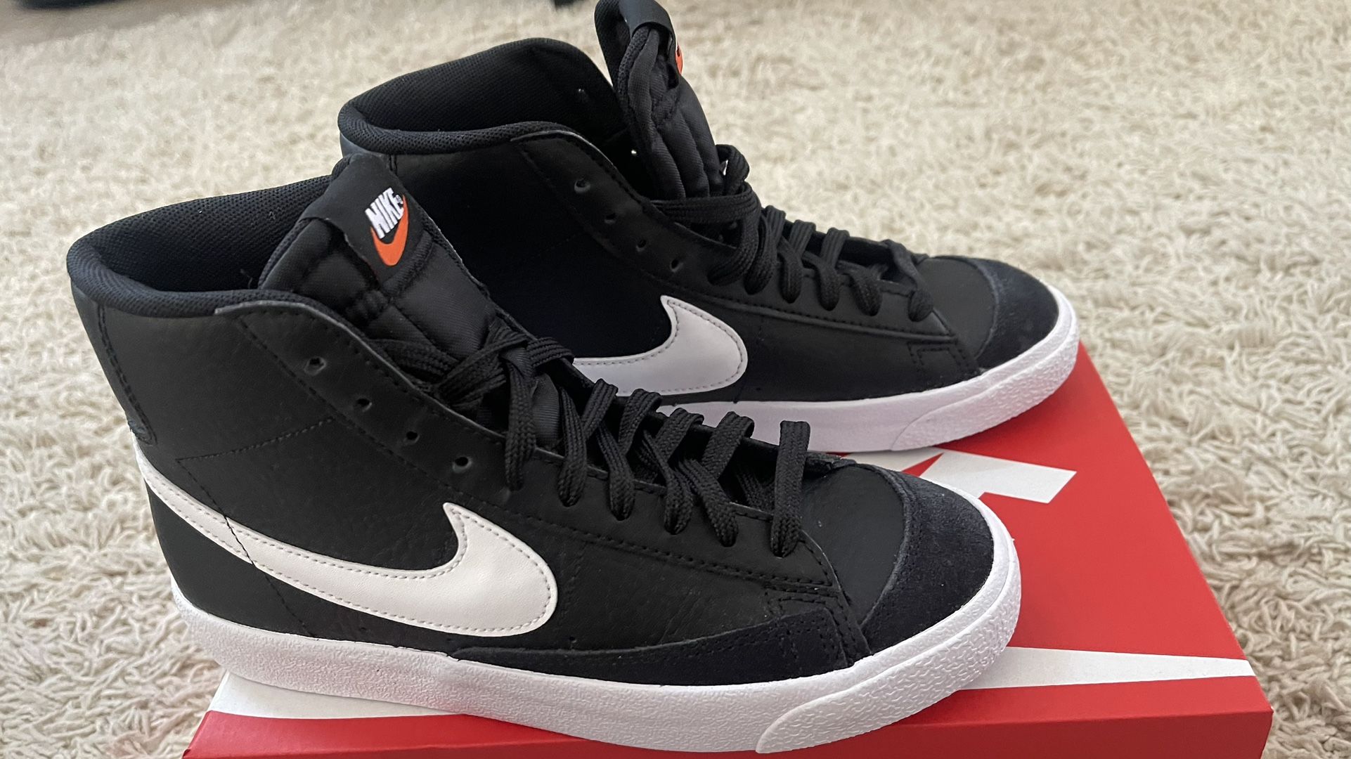 New Nike Blazer Black Sneakers Shoes Size Youth