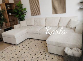 Gorgeous ‼️ sectional sofa ivory Corduroy