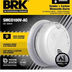 First Alert BRK Interconnect Hardwire Combination Smoke & Carbon Monoxide Alarm with Battery Backup & Voice Alerts, 1-Pack