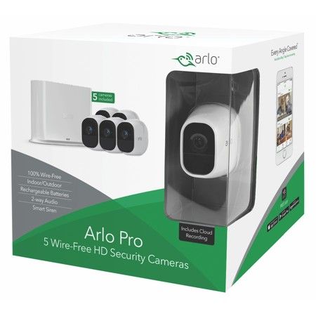 Arlo Pro 720P HD Security Camera System VMS4530 - 5 Wire-Free Rechargeable Cameras with Two-Way Audio, Indoor/Outdoor, Night Vision, Motion Detection