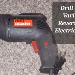Drill Master 3/8" Variable Speed Reversible Corded Electric Drill