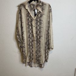 Going Big Snake Corset Shirt Dress