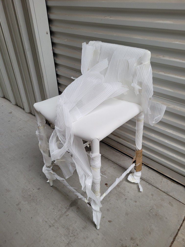 White Leatherette Counter Stools 