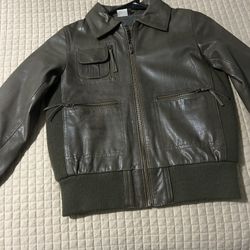 Boy, Leather Jacket, Size 8 Brown