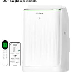 ZAFRO Smart Inverter Portable Air Conditioners, 14000 BTU (10000 BTU SACC) Dual Hose Portable AC Unit with Energy Saving/Ultra Quiet(42dB)/Drainage-fr