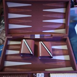 Classic Backgammon Set With Dice And Instructions With Yahtzee Cups