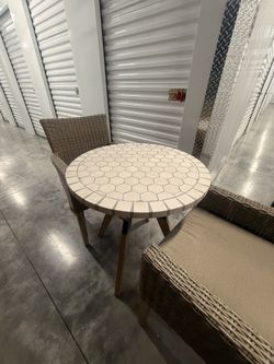 Nautica Outdoor Patio Furniture 3 Piece Set - 1 Table, 2 Chairs. New. Outdoor Rug also included