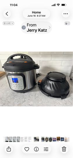 Instant Pot 6 Qt Pressure Cooker With Air Fryer Top