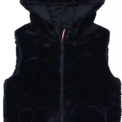 Tommy Hilfiger Little Girls Faux Fur Hooded Zip-Up Vest