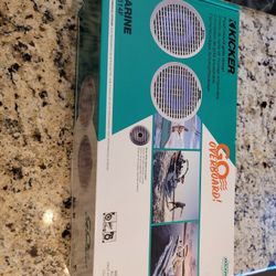 Brand new Kicker Marine 6.5" LED Shallow mount White boat powersport speakers car audio