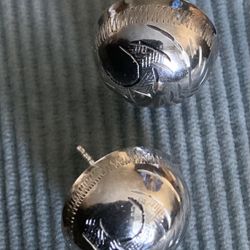 Sterling Silver Puff-Ball Post Back Earrings