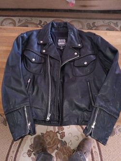 Black Leather Riding Jacket