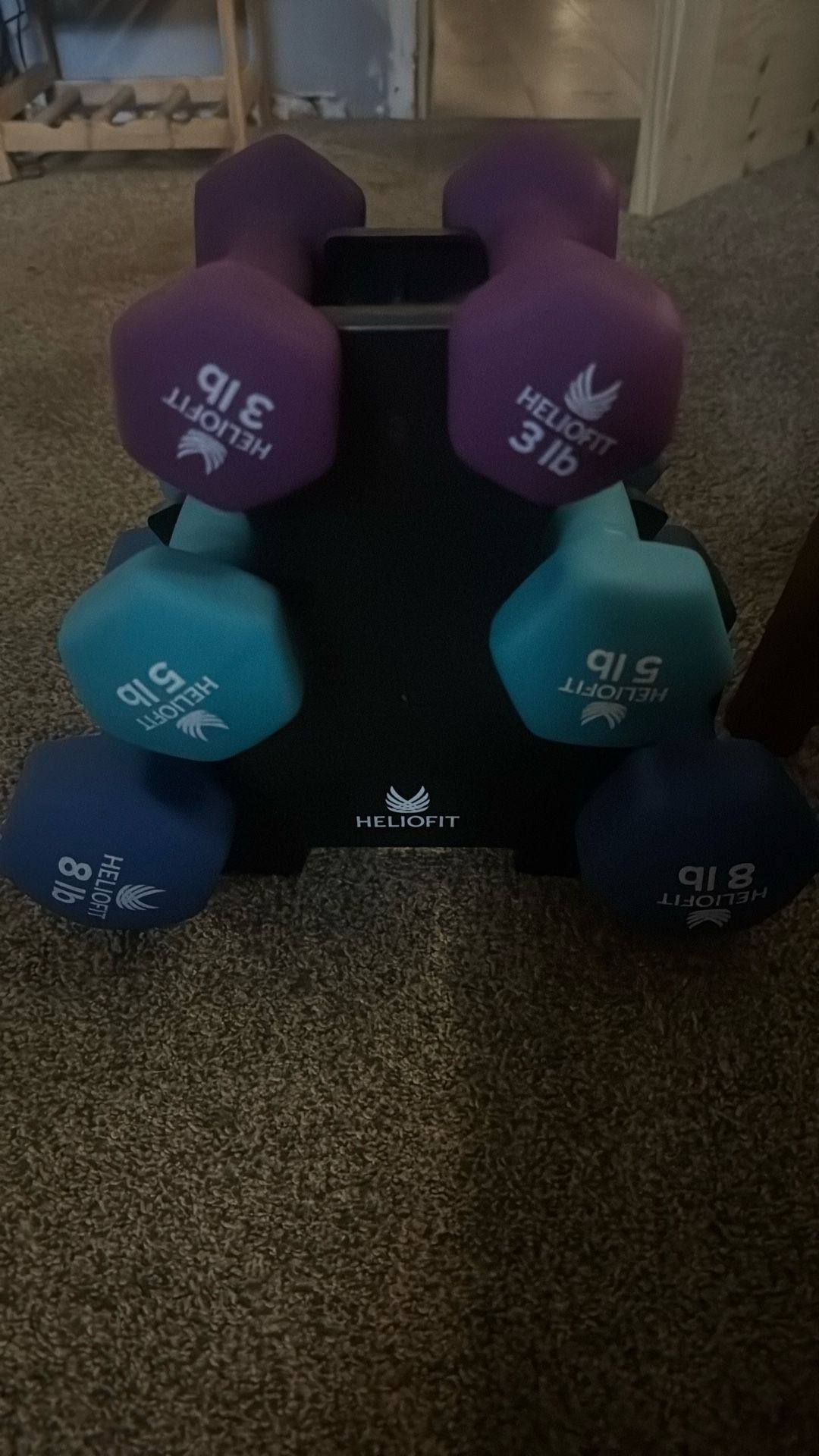 HelioFit Weight Set With Holder 3lbs, 5lbs, 8lbs
