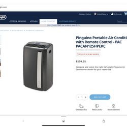 Pinguino Portable Air Conditioner with Remote Control - PAC PACAN125HPEKC