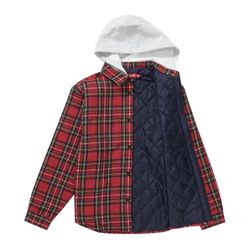 SUPREME TARTAN FLANNEL HOODIE SZ SM