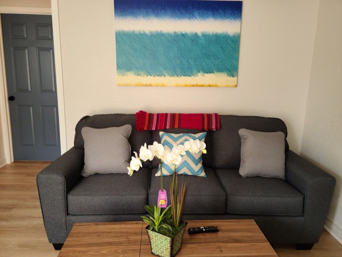 Queen / Full Sofa Bed - Blue / Gray