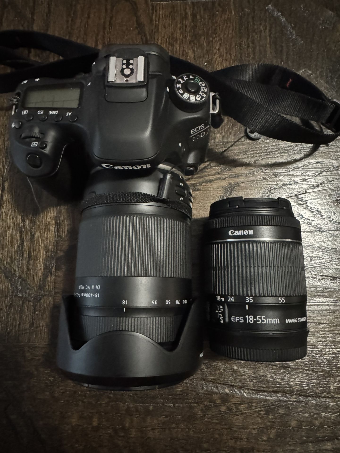 Canon 80D With 18-400mm Tamron lens And 18-55mm