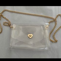 Clear purse for concert/stadium events 8 x 5 x 2 in(50 inch strap)