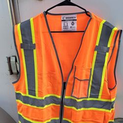 NEW SKSAFETY 10 Pockets Safety Vest With Zipper