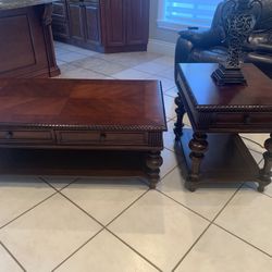 American Signature Wood Table Set (2)