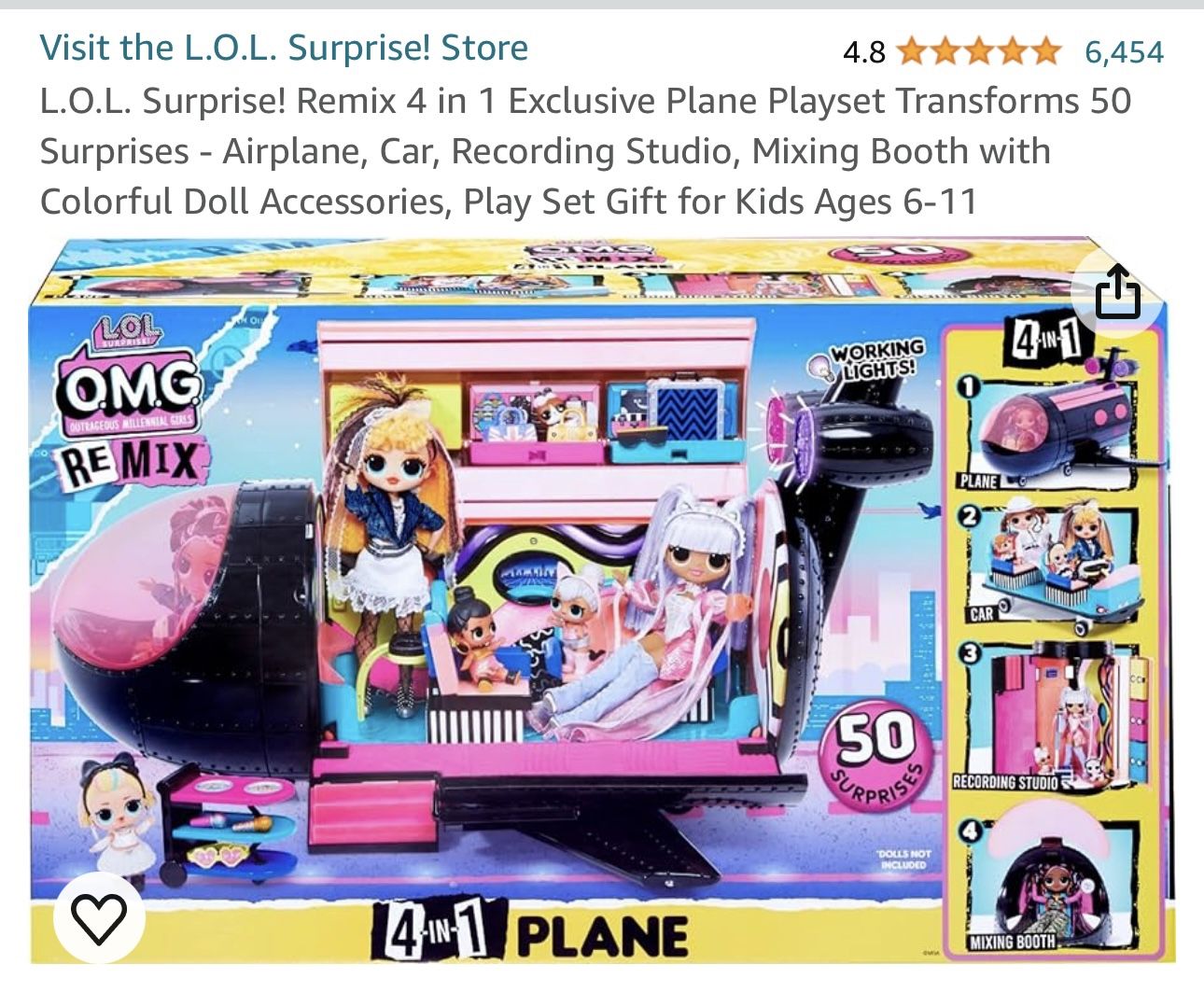 LOL Surprise OMG Remix Plane  With 2 Additional Dolls