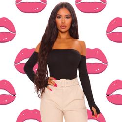 Fashion Nova High Expectations Bodysuit with Thumbholes - Black, NWOT, Size 1XL, INCLUDES FREE GIFT!