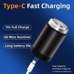 Mini Electric Razor Portable Shaver for Men and Women Rechargeable one-button Waterproof compact for home car and travel