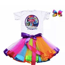 Trolls 5T Party Set Custom Tutu Outfit